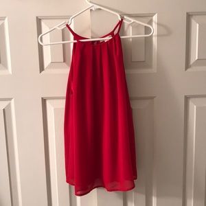 Francesca's red flowy tank top